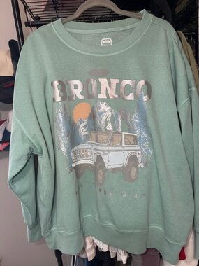 Hybrid Apparel Sage Green Bronco Graphic Crewneck